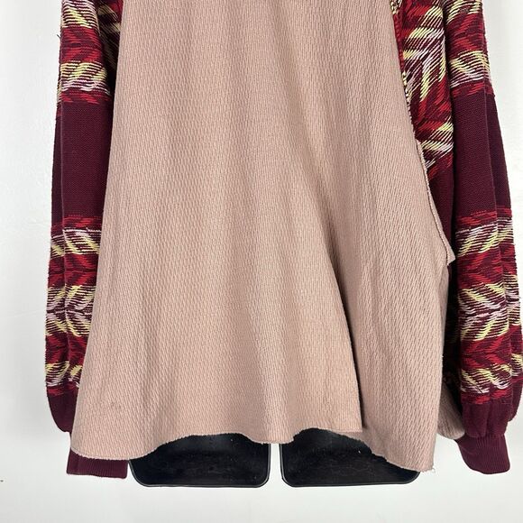 Free People Top Sz M Rainbow Dreams Thermal Knit Wide Sleeves Arizona Sands boho - Picture 12 of 16